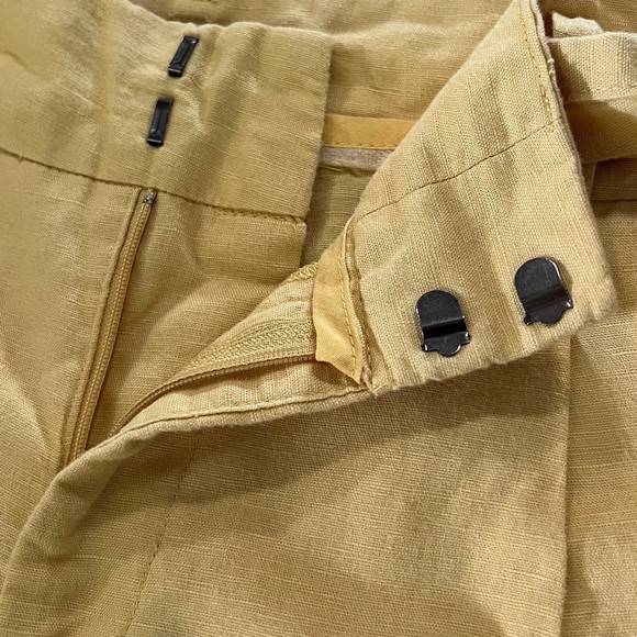 ZARA Yellow Linen Blend Wideleg Trousers Pants Women’s Size Medium - Picture 8 of 11